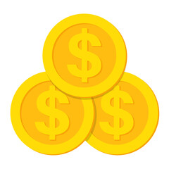 vector stack of dollar currency gold coins