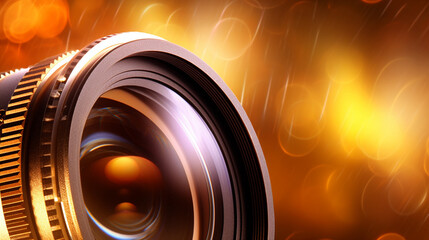 a glass lens of a camera lens, abstract fictional, subject search and close-up as a macro