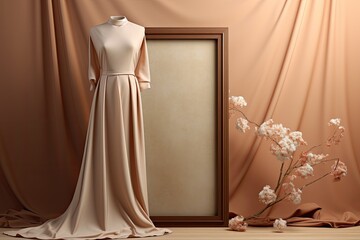 Luxurious wedding drapery with golden shine, artfully rippled. Concept of opulent romance.