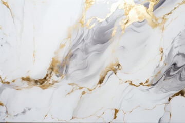 White Marble Background with Shiny Gold Pattern, Modern Design - Generative AI