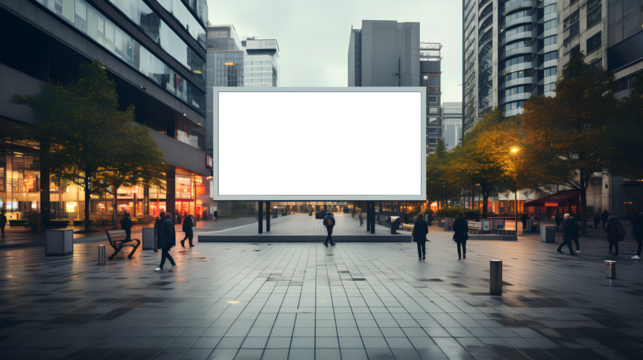 public shopping center mall advertisement board space as empty blank mockup signboard with copy space area for sale and offers advertisements, transparent background