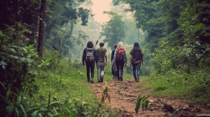 abstract and dramatic, teenager with dirty dirty torn and wet clothes, lost or pursued in the forest as an adventure, fighting for survival, or in the wilderness or jungle