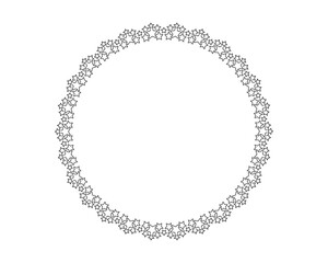 Start decoration frame in vector. Stars abstract round border.
