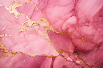 Pink Marble Background with Shiny Gold Pattern - Contemporary Design, Generative AI