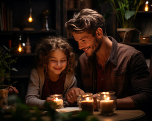 happy family reading a book