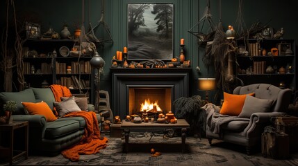 Interior Design during Halloween Event. Creepy Design.