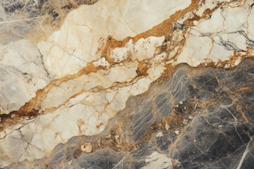 Neutral Earthy Tan Marble Surface with Black Marbling - Modern Design, Generative AI
