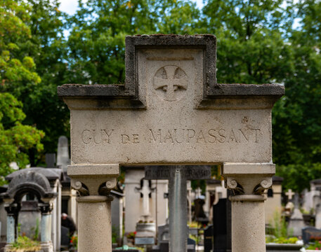 Maupassant's Tomb, Montparnasse Cemetery, Paris, France