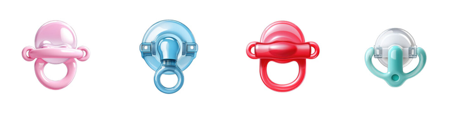 Baby Pacifier clipart collection, vector, icons isolated on transparent background