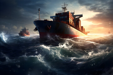 Fototapeta premium World Maritime Day A Majestic Ship Sailing the Vast Seas in Celebration of Maritime Excellence