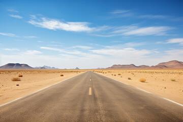 Fototapeta na wymiar asphalt road in the desert