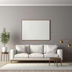 white living room canvas mockup