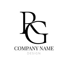 Vector logo consisting of a composition of the letters R and G. Simple premium logo design