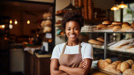 Fototapeta premium an young black restaurant owner 