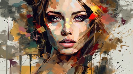 An abstract painting of a model. This is perfect for prints and backgrounds, wallpapers, and so much more.