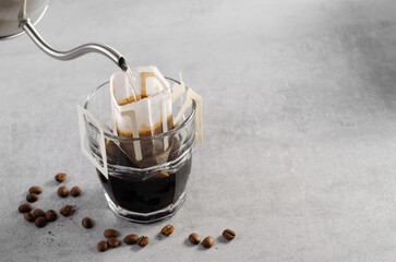 Drip Coffee Bag in a Cup, Quick Way to Brew Ground Coffee Using Paper Type Filter