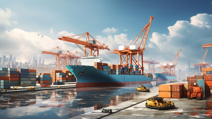 container ship freight transportation import-export transportation import-export logistics