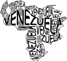 Venezuela map typographic map venezuela south america latin America