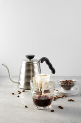 Drip Coffee Bag in a Cup, Quick Way to Brew Ground Coffee Using Paper Type Filter