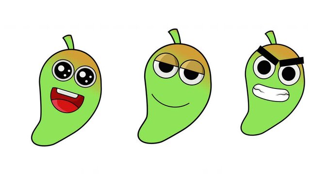 animated video of a smiling mango character