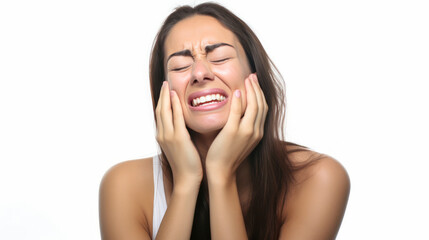 Fototapeta premium Women with severe teeth pain