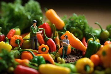 Little people make food, pick fruits and vegetables