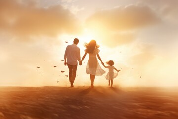 Fototapeta premium Beautiful portrait of a modern loving family with children