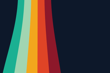 Retro background, Abstract background of rainbow groovy Wavy Line design  Hippie Retro style.