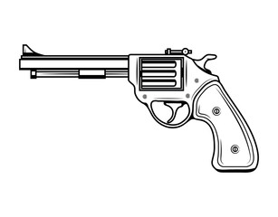 Revolver. Vector illustration of a Firearm, Handgun