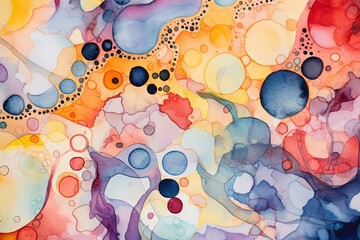 Handmade surreal abstract pattern watercolor with modern artistic and contemporary flavors. Generative AI