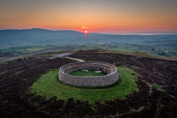 Aerial View of Grianan of Aileach, County Donegal, Ireland   - obrazy, fototapety, plakaty