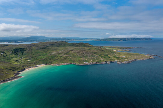 Aerial View Tr&aacute; na Rossan Beach, County Donegal, Ireland 