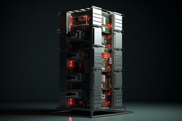 Boxy computer tower. Generative AI