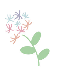  illustration of a flower , flower isolated cute and minimal 