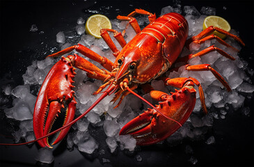 Lobster with lime and ice
