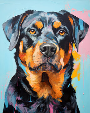 Abstracted Rottweiler pet portrait