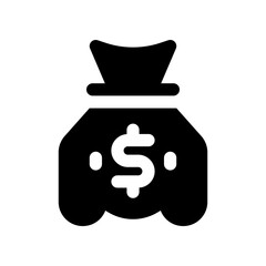 money bag solid icon. vector icon for your website, mobile, presentation, and logo design.