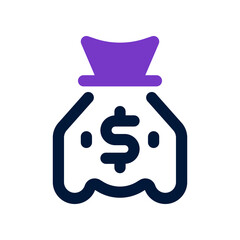 money bag dual tone icon. vector icon for your website, mobile, presentation, and logo design.