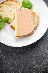 duck pate mousse slice meal food snack on the table copy space food background rustic top view