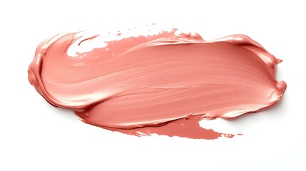 Isolated rose gold Brush Stroke on a white Background. Acrylic Paint Texture with Copy Space 
