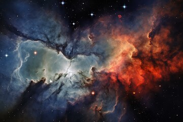 Nebula, Doradus, NGC 2070, star forming region, gas accumulation, telescope, space landscape. Generative AI