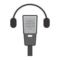 Vintage Microphone vector icon logo podcast