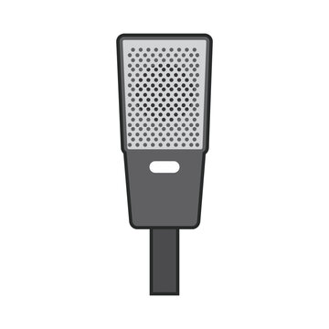 Vintage Microphone vector icon logo podcast