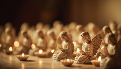 Catholic candlelight decoration illuminates spirituality in still life sculpture generated by AI