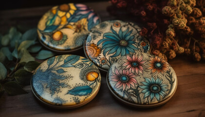 Fototapeta premium Indigenous elegance a craft product collection of antique earthenware pottery generated by AI