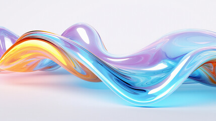 Multicolored paint splash on a white background. 3D conceptual illustration for digital art subject.
