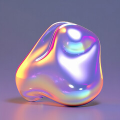 3D illustration of a distorted holographic sphere. Abstract surreal contemporary art.