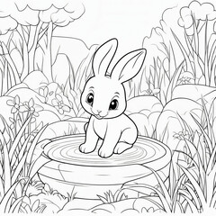 Immersive 3D Rabbit Art: Creative Coloring for Young Minds