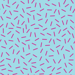 Pop Culture Nineties Seamless Pattern Background Acid Psychedelic Minimal Style on a Blue. Vector illustration of Geometric Wallpaper