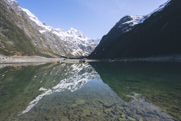 New Zealand mountains and lake landscape 
